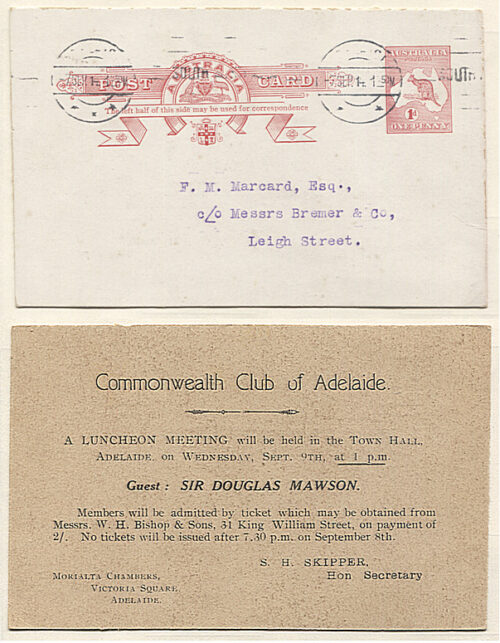 Mawson Postal Card